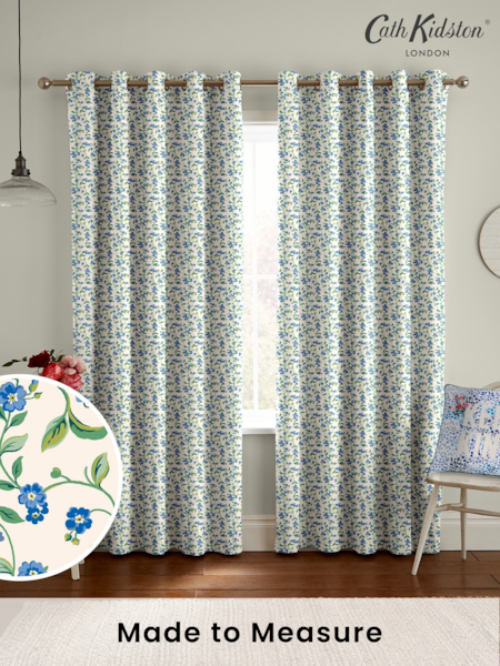 Cath Kidston Blue Forget Me Not Made To Measure 100% Cotton Curtains (D32897) | £82