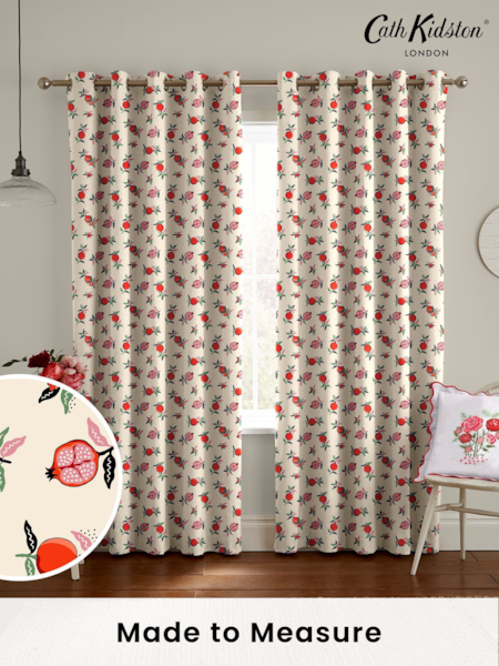 Cath Kidston Orange Pomegranate Made To Measure 100% Cotton Curtains (D32899) | £82