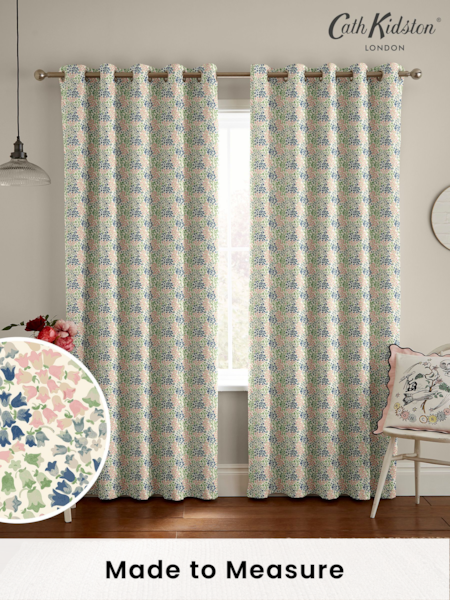 Cath Kidston Multi Bluebells Made To Measure 100% Cotton Curtains (D32904) | £82