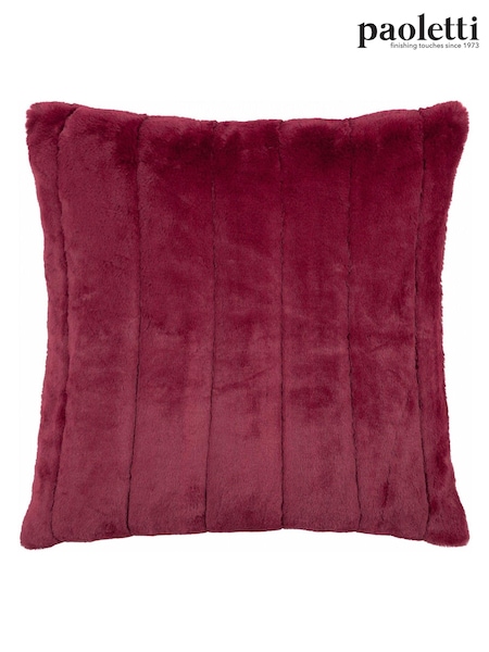 Riva Paoletti Ruby Red 55 x 55cm Empress Large Faux Fur Cushion (D33073) | £22