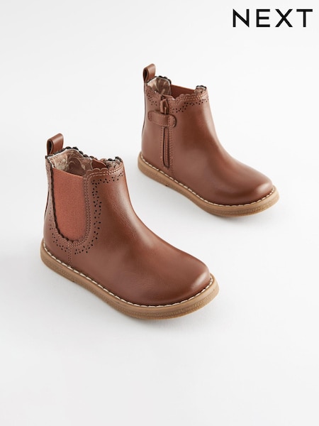Tan Brown Standard Fit (F) Chelsea Ankle Boots (D33331) | £28 - £32