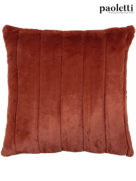Riva Paoletti Rust Orange 45 x 45cm Empress Faux Fur Cushion (D33702) | £17
