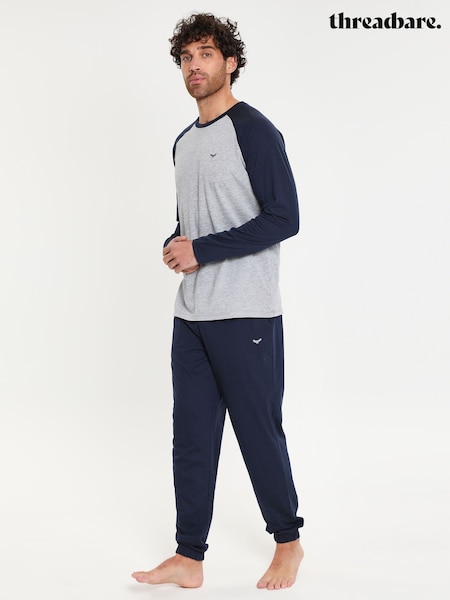 Threadbare Blue Blend Long Sleeve Pyjamas Set (D34292) | £24