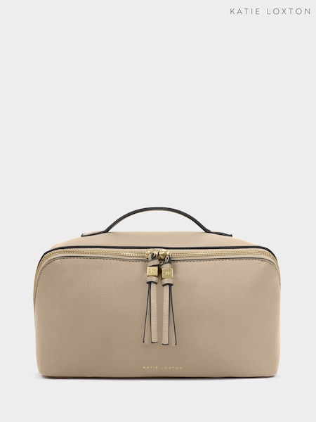 Brown - Katie Loxton Soho Large Make Up / Wash Bag