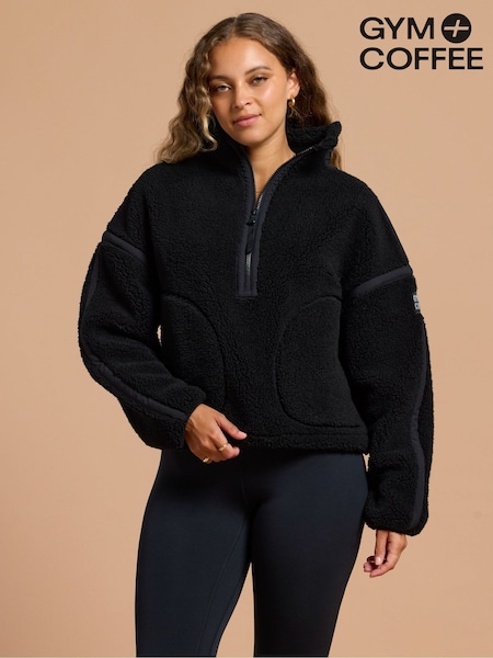 Black - Gym + Coffee Industry Half Zip Fleece