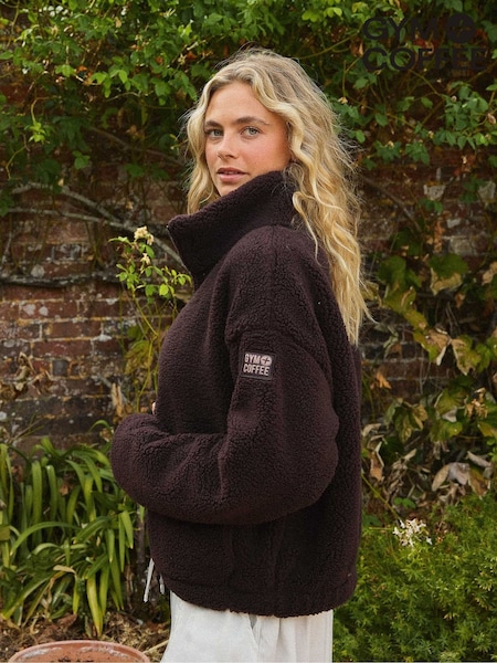 Brown - Gym + Coffee Industry High Collar Jacket