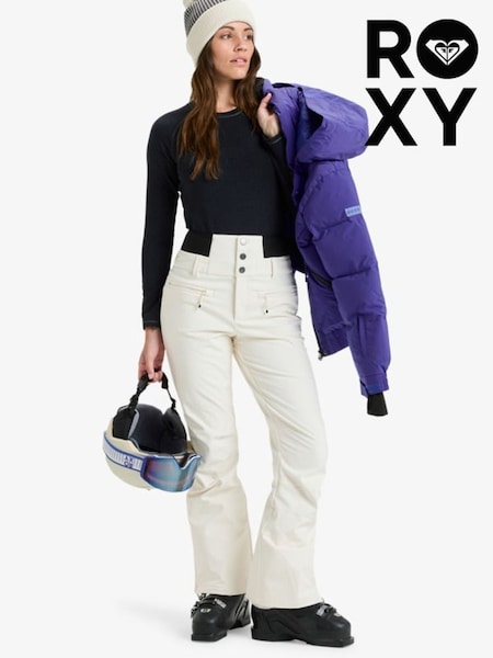 White - Roxy Rising High Pt Technical Snow Trousers