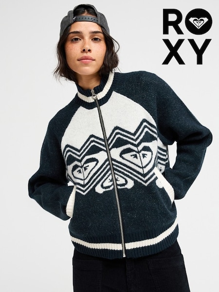 Black/White - Roxy Under North Mock Neck Cardigan