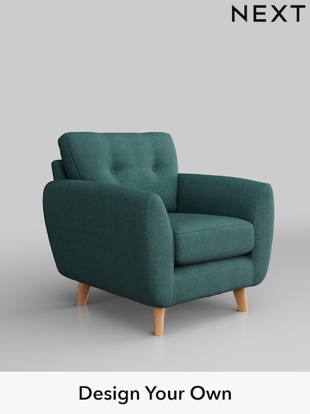 Tweedy Chenille/Dark Teal Green Wilson Buttoned Back (D35668) | £499
