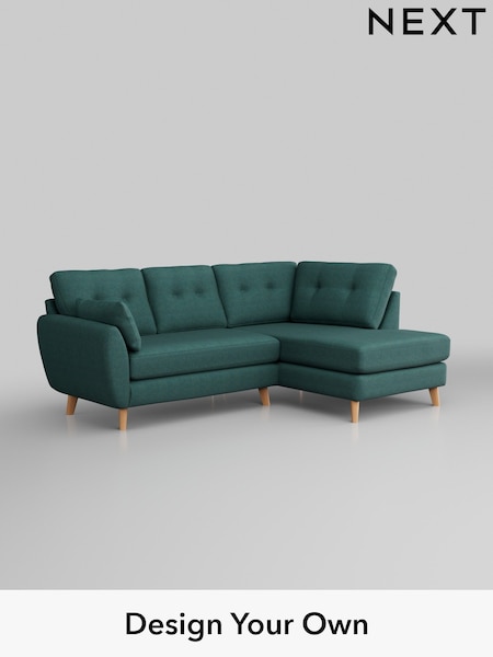 Tweedy Chenille/Dark Teal Green Wilson Buttoned Back (D35668) | £1,550