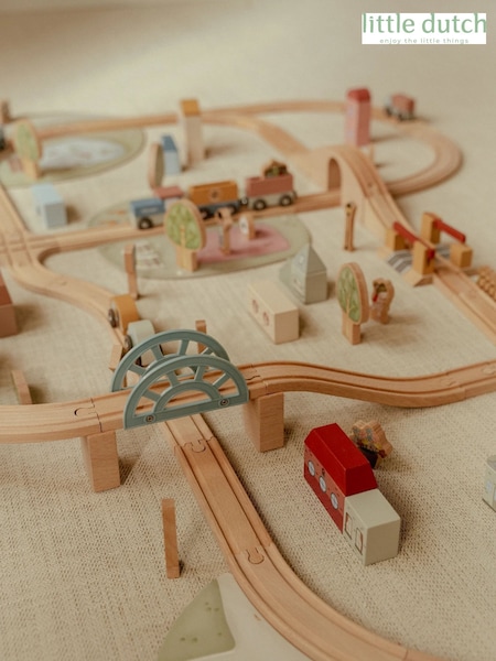 Little Dutch Xl Train Track Set Wooden Toy
