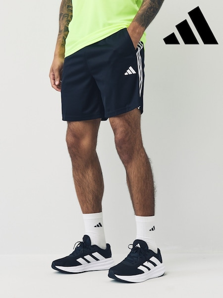 adidas Black Train Essentials Piqué 3-Stripes Training Shorts (D36584) | £23