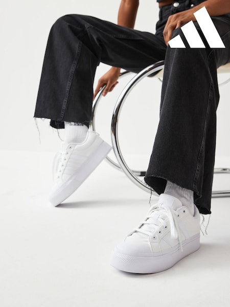 adidas White Bravada 2.0 Platform Trainers (D37562) | £60