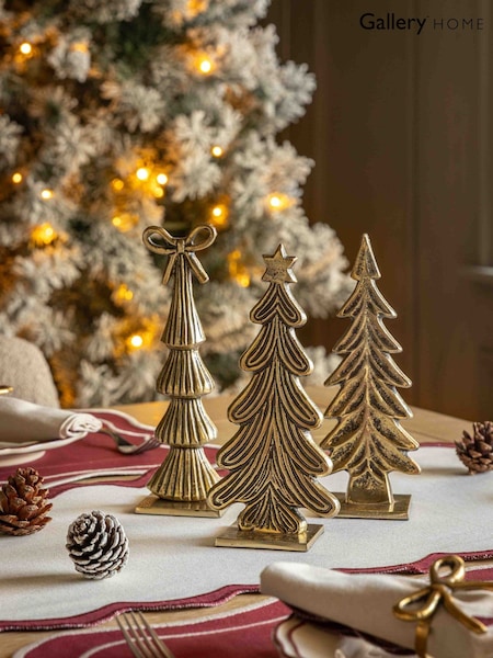 Gallery Home Trio Of Gilded Evergreen Charms