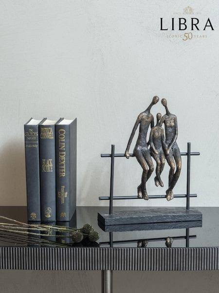Libra Interiors Bronze Seated Family Of Three Sculpture (D38530) | £99