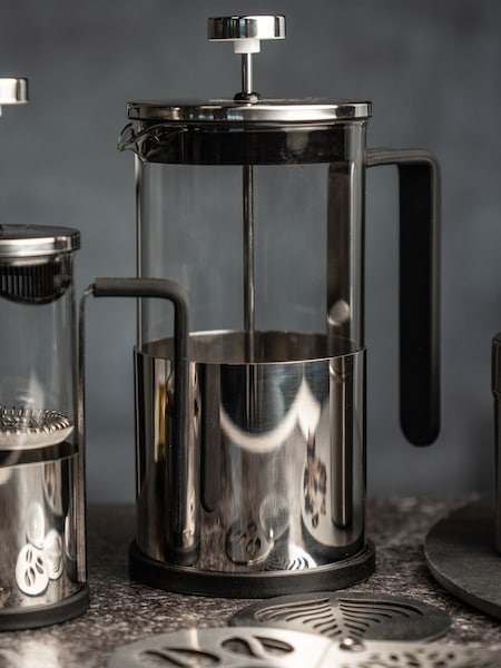 SIIP Silver 8 Cup Glass Cafetiere (D38883) | £27