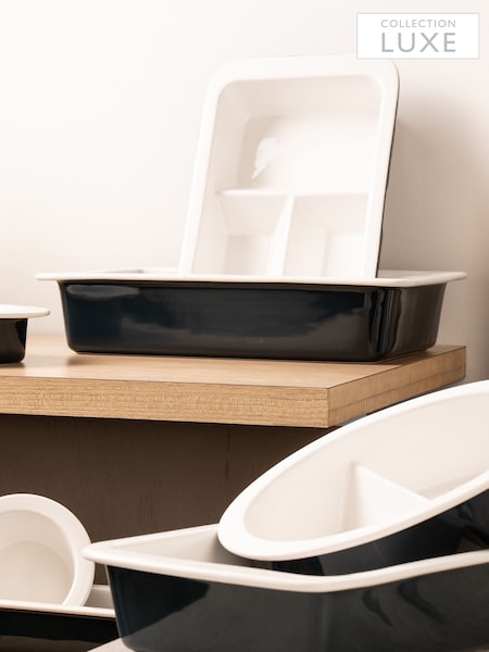 Luxe White 37cm Rectangular Roaster (D38893) | £25