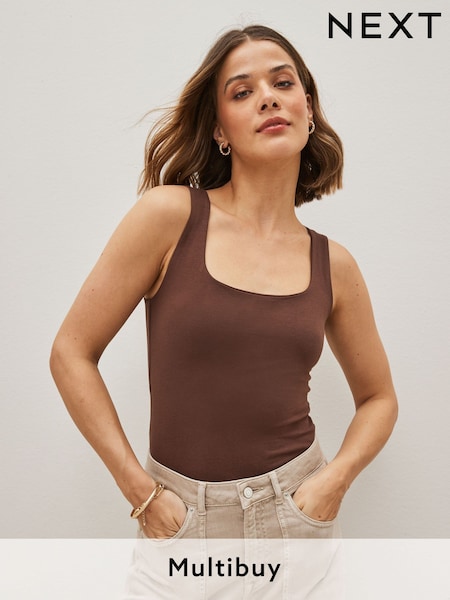 Brown Square Neck Vest (D39348) | £10