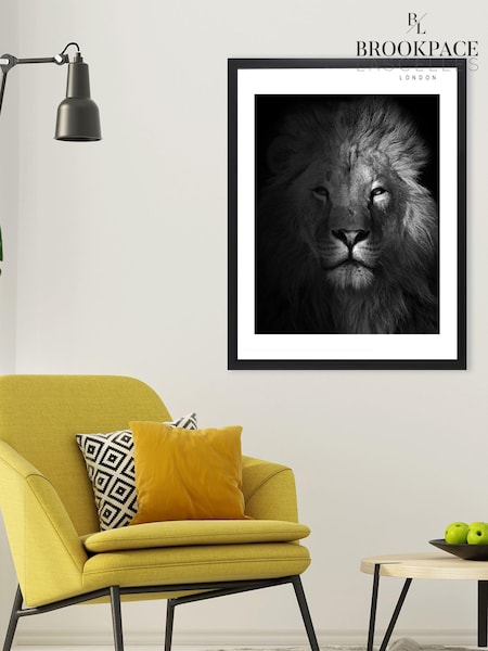 Brookpace Lascelles Black Lion Framed Wall Art (D39456) | £160