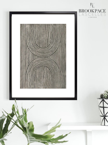 Brookpace Lascelles Black Cedar Grooves II Framed Wall Art (D39467) | £126