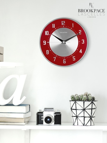 Brookpace Lascelles Red Funky Deco Clock (D39481) | £42.50