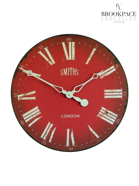 Brookpace Lascelles Red Large Smiths Clock with Red Dial (D39486) | £55