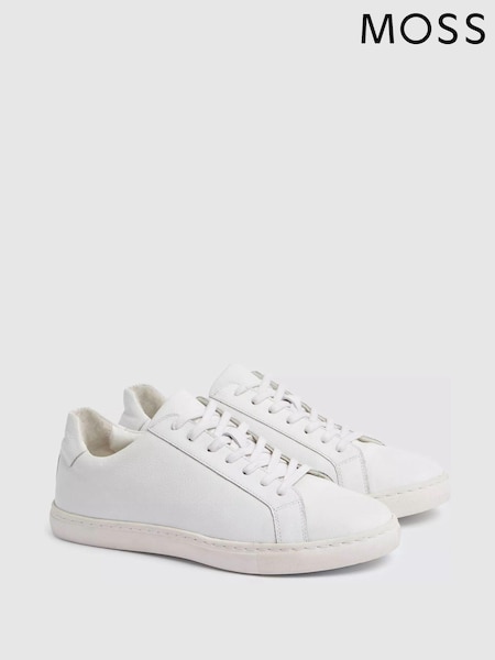 MOSS White Leather Trainers (D39842) | £55
