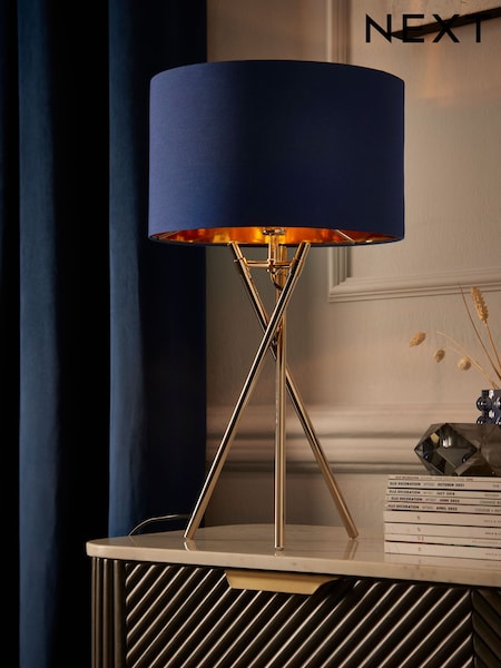 Navy Blue Rico Table Lamp (D41036) | £55