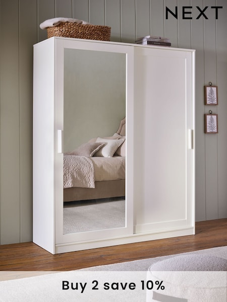 White Flynn 1.5m Sliding Wardrobe (D41648) | £499