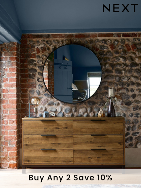 Dark Bronx Oak Effect 6 Drawer Wide Chest of Drawers (D41652) | £450