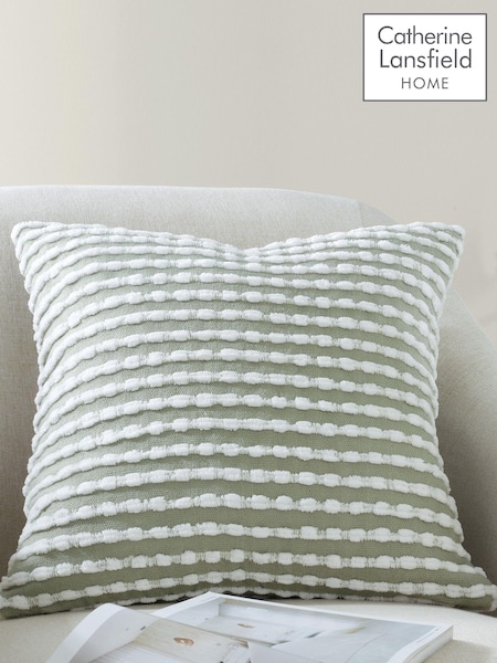 Catherine Lansfield Green Stab Stitch Cushion (D42177) | £17
