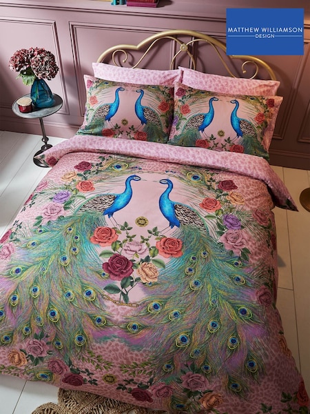 Matthew Williamson Pink Xanadu Peacock Cotton Sateen Duvet Cover Set (D42493) | £60 - £100