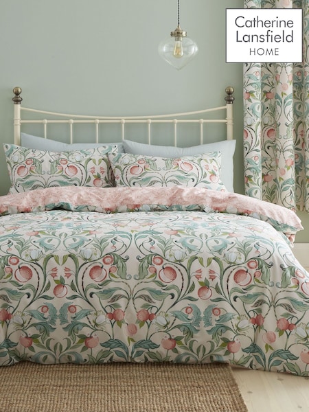 Catherine Lansfield Natural Clarence Floral Duvet Cover and Pillowcase Set (D42500) | £17 - £28