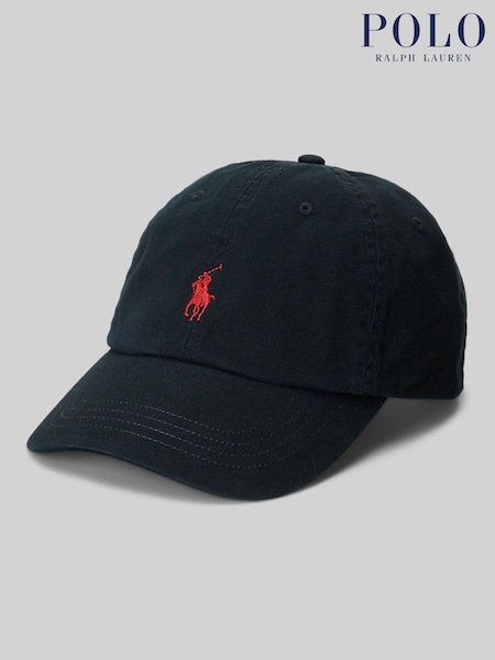 Polo Ralph Lauren Black/Red Classic Sports 100% Cotton Cap (D43241) | £55