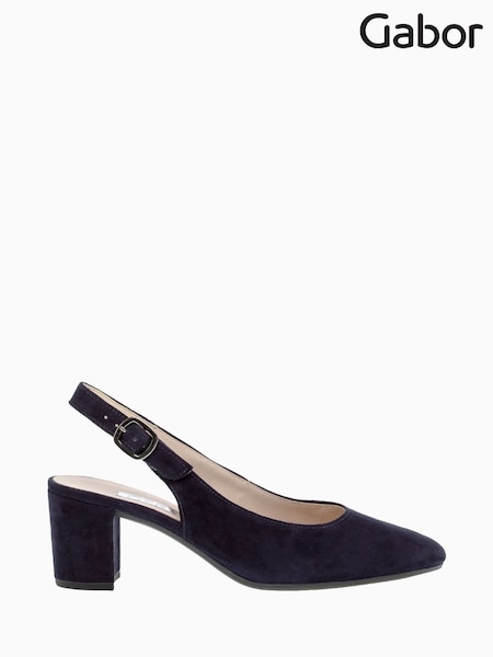 Gabor Blue Helmsdale Atlantik Suede Slingback Shoes (D43424) | £95