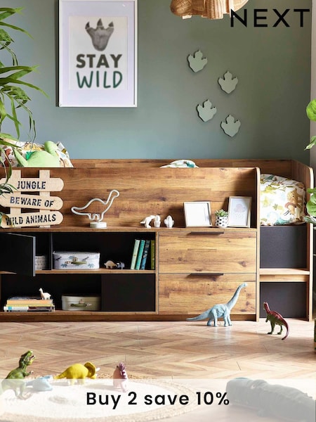 Oak Effect Bronx Junior Kids Cabin Storage Bed Frame (D43903) | £610