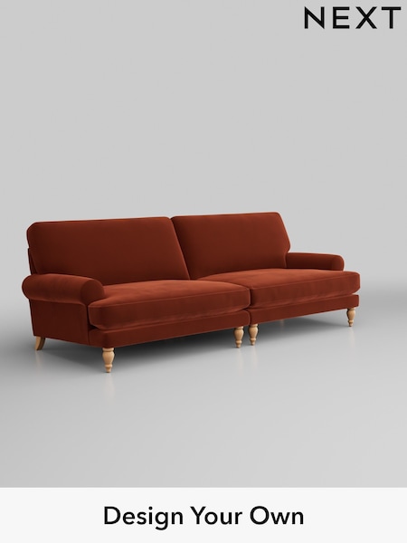Plush Velvet Easy Clean/Ginger Orange Erin Deep Relaxed Sit (D44950) | £1,475