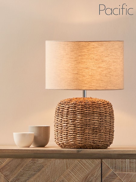 Pacific Natural Acer Woven Small Table Lamp (D45482) | £150