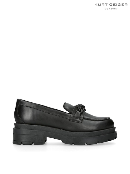 Kurt Geiger London Chelsea Chunky Black Loafers (D45563) | £135