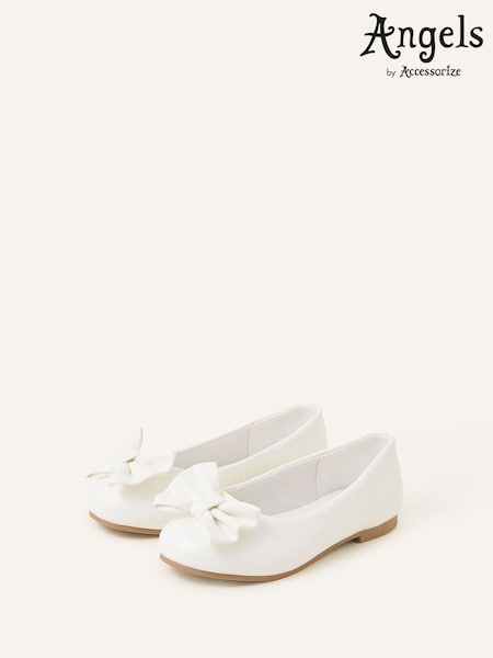 Angels By Accessorize Natural Girls Bow Ballerina Flats (D45916) | £18 - £19