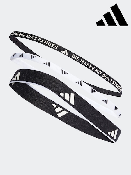 adidas Black Multiple Width Training Headbands 3 Pack (D46174) | £15