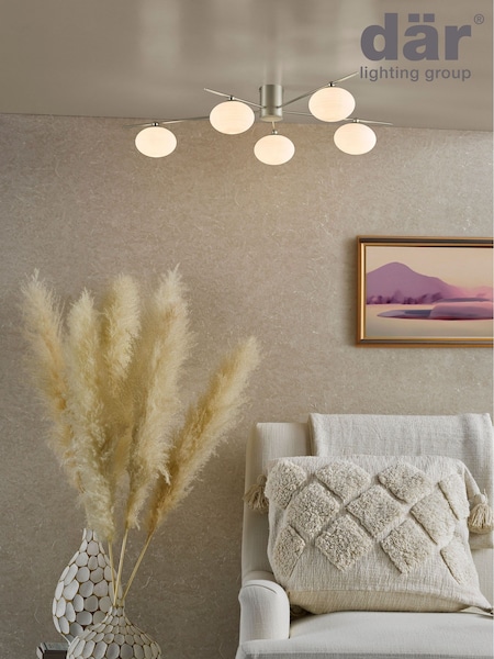 Dar Lighting Chrome Jasper 5 Light Semi Flush Ceiling Light (D46488) | £95