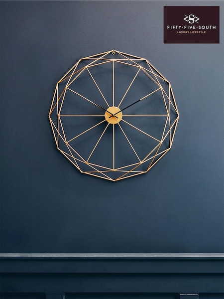 Fifty Five South Gold Genova Metal Wall Clock (D48043) | £62