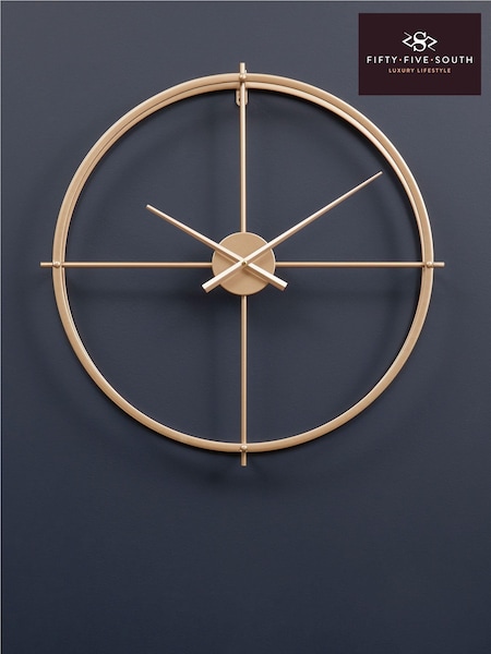 Fifty Five South Gold Kent 60cm Wall Clock (D48047) | £75