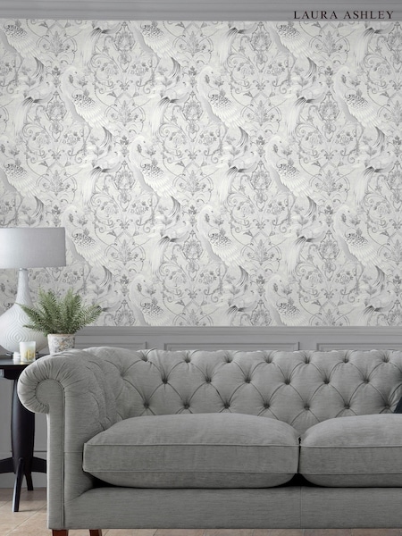 Laura Ashley Silver Tregaron A4 Wallpaper Sample (D49754) | £1