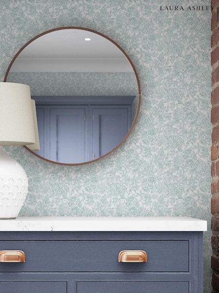 Laura Ashley Duck Egg Blue Louise A4 Wallpaper Sample (D49762) | £1