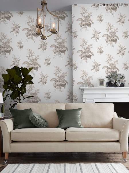 Laura Ashley Dove Grey Narberth A4 Wallpaper Sample Wallpaper Sample (D49772) | £1