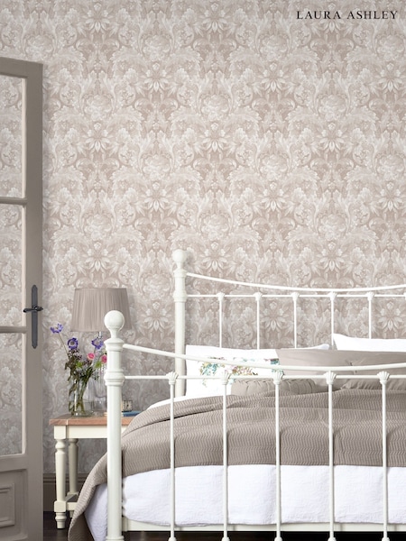 Laura Ashley Dove Grey Apolline A4 Wallpaper Sample Wallpaper Sample (D49780) | £1