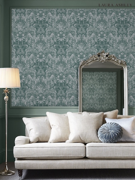 Laura Ashley Jade Green Apolline A4 Wallpaper Sample Wallpaper Sample (D49781) | £1