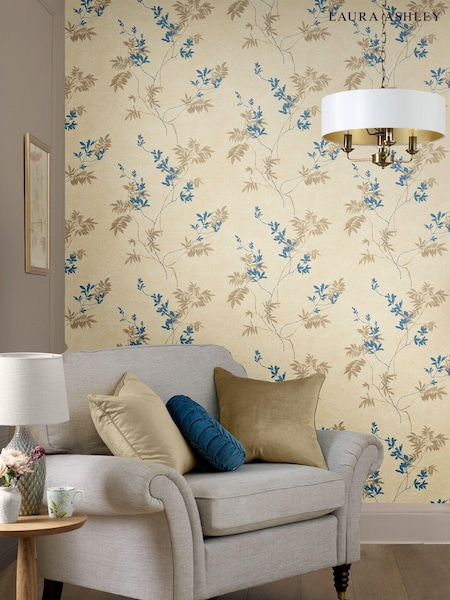 Laura Ashley Gold Mari A4 Wallpaper Sample (D49782) | £1